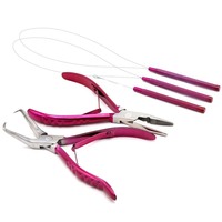 Profession elles 4-teiliges I-Link Micro Ring Loop Haarverlängerungs-Werkzeugset mit Perlen nadel