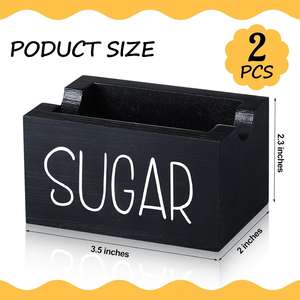 Organizador de Bolsas de Azúcar de Madera de Pino Pintado Ecológico, Caja de Almacenamiento para Cafeterías/Teterías de Alta Calidad - Product Image 4