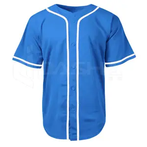 OEM Personalizado Sublimação Impressão Full Button Baseball Jerseys Com Nome Personalizado & Número Na Volta Personalizado Sports Veste