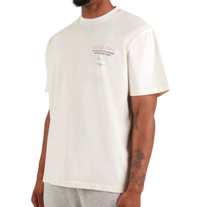 Camiseta blanca de gran tamaño a la moda, Camiseta de algodón con gráfico de media manga y cuello redondo elegante, camiseta de moda informal a bajo precio al por mayor - Product Image 1