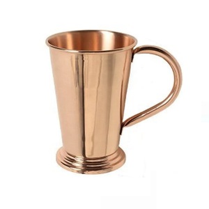 Top Quality Copper Mugs Moscow Mule <b>Coffee</b> Stainless Steel Wine Cup Copper Cocktail Glass Hammered Cup Glass With Handle Mugs - Product Image 2