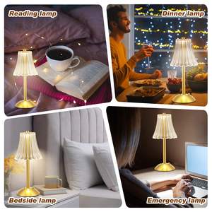 Lampe de table de bureau en métal LED rechargeable sans fil à commande tactile, à intensité variable, pour la maison, le bar, la chambre à coucher, luxe - Product Image 4