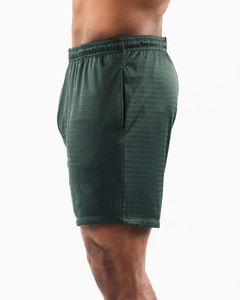 Pantalones cortos de gimnasio atléticos informales para hombre, pantalones cortos de secado rápido, bolsillos, baloncesto, entrenamiento, transpirable, poliéster, cintura baja, patrón tejido - Product Image 2