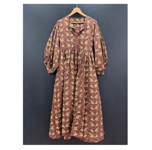 Elegante vestido MIDI informal de algodón estampado para mujer, ligero, elegante, natural, línea A, silueta, cantidad a granel disponible - Product Image 1