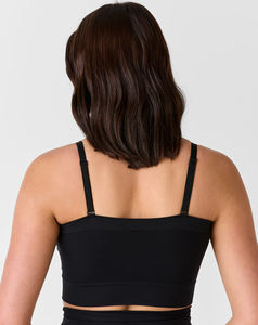 บราเล่นกีฬาโยคะแบบแอกทีฟพร้อมโลโก้ด้านหน้าลายพื้นไร้รอยต่อระบายอากาศได้ระดับกลางสำหรับยิมวิ่งออกกำลังกาย - Product Image 6