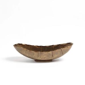 Centro de mesa decorativo oblongo de aluminio antiguo plato para servir frutas de Metal hecho a mano elegante decoración del hogar acento hermético - Product Image 2