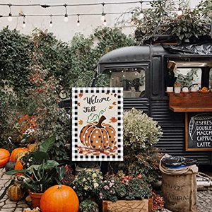 Lot de 2 drapeaux de jardin à thème citrouille d'automne, 12x18 pouces, double face, pour l'extérieur, décorations de bienvenue d'automne, bannière saisonnière style ferme USA TOP - Product Image 3