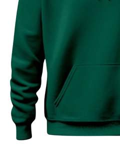 Sweat-shirt à capuche uni vert foncé personnalisé par le fabricant, poche kangourou, polaire, vêtements d'hiver, streetwear personnalisé OEM - Product Image 6