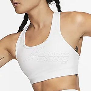 Precio al por mayor: Sujetador deportivo transpirable de alta sujeción con logo frontal de Spandex/Nylon para mujer, ideal para gimnasio y fitness, hecho en Pakistán. - Product Image 4