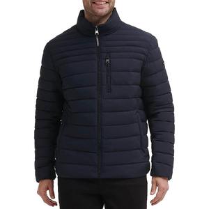 Veste matelassée d'hiver imperméable à capuche pour hommes grande taille en gros avec fermeture éclair, rembourrage en polyester, logo personnalisé et service OEM - Product Image 1
