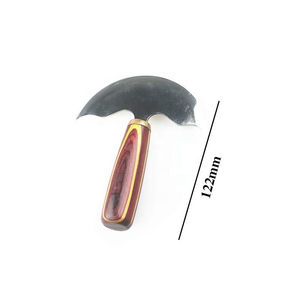 Couteau de travail du cuir avec manche en bois Couteau de coupe en cuir au design incurvé avec lame en acier à haute teneur en carbone Couteau à tête en cuir - Product Image 6