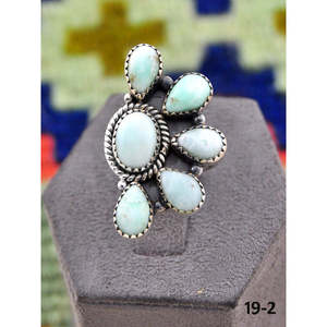 Southwest-Inspired Paloma Turquoise & Sterling Silver <b>Adjustable</b> <b>Ring</b> Fashionable Stainless Steel Jewelry Bezel Setting Gift - Product Image 2
