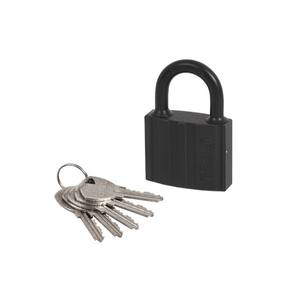 Iron <b>Shackle</b> Padlock OPEL 75, Black, 5 Serrated Keys - Product Image 1