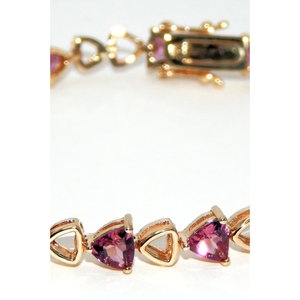 14k oro tormalina rosa bracciale Tennis alla moda accessori gioielli - Product Image 4