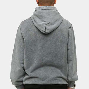 2025 venta al por mayor 100% algodón sudaderas con capucha y sudadera diseño personalizado lavado ácido pulóver Streetwear Basics ropa de hombre sudaderas con capucha - Product Image 5