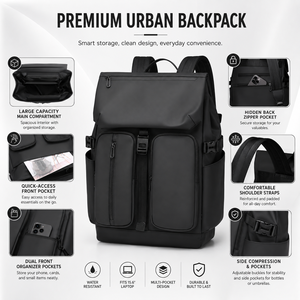 Customized Easy Access <strong>Commute</strong> Convertible Flap <strong>Backpack</strong> 15.6 Inch Water Resistant Multi Pocket Quick Access Travel Bag Mochila - Product Image 2