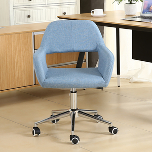 Chaise de bureau contemporaine rembourrée BFG049 avec base pivotante, hauteur réglable, appuie-tête et piètement en métal chromé pour usage domestique - Product Image 2