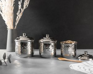 Pots de sucre et de crémier d'acier inoxydable de stockage avec l'OEM en laiton de couleur d'or disponible départ approvisionnement d'usine - Product Image 2