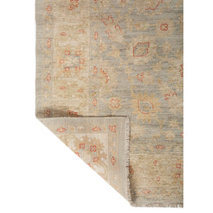 Tapis en laine noué à la main Aalam Blue Pae-6106 9x12 rectangulaire à motif médaillon pour la décoration de la maison, du salon ou de l'couloir - Product Image 5
