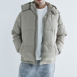 Chaqueta bomber de invierno para hombre, chaqueta acolchada impermeable a prueba de viento y transpirable con cuello levantado, chaqueta con cremallera de talla grande y logotipo personalizado - Product Image 3