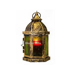 Customized Size And Shape <b>Lantern</b> Handmade Iron And Glass <b>Gold</b> Polished Decorative Hanging <b>Lantern</b> By Home Arts - Product Image 5