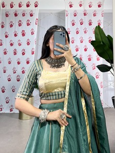 Look élégant à la mode Navratri spécial pur Chanderi avec Gotta Patti Lehenga Choli femme exportateur de mode - Product Image 5