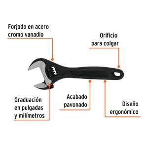 Chiave regolabile azzurrata professionale da 6 pollici (parrocchetto), esperto - Product Image 3