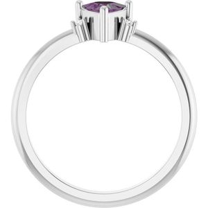 Bague Stuller Romantique à accents décoratifs 72435:154P en Or fin 14K (Blanc et Jaune) et Rhodium, Certifiée IGI, pour Fiançailles et Promesse - Product Image 2