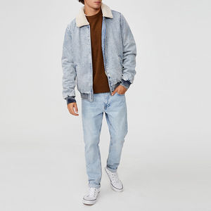 Chaqueta vaquera ajustada informal de verano para hombre 2025, Chaquetas vaqueras negras y rojas, ropa de calle bordada con flores, abrigo vaquero, chaqueta Bomber para hombre - Product Image 3