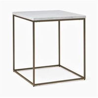 Table basse carrée en fer de style industriel moderne avec plateau en marbre, de haute qualité, taille personnalisable, meubles pour la maison, salon, chambre à coucher