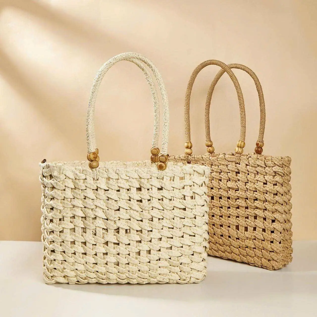 Elegante Gloednieuwe Hete Trend Rotan Papier Raffia Draagtas En Waterhyacint Stro Strandtas Van Vietnam Handwerk