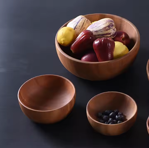 ชามสลัดไม้อะคาเซียขัดเงาไม้อาเคเชียธรรมชาติเป็นมิตรกับสิ่งแวดล้อมนำเข้าโดยงานฝีมือเสี้ยวสำหรับงานเลี้ยง - Product Image 3