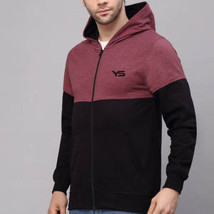 Sudaderas con capucha de moda para hombre de alta calidad, cuello con capucha de Color sólido puro con cremallera para invierno, venta al por mayor - Product Image 2