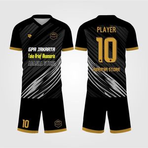 Uniforme de fútbol de diseño personalizado de calidad superior, Conjunto de camiseta de fútbol, logotipo de equipo personalizado, nombre, cuello en V, manga 3/4, malla de poliéster 100% - Product Image 3