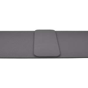 Tappetino da yoga GoYoga+ 71x24 pollici con imbottitura per ginocchia e cinghia BalanceFrom Fitness in schiuma grigia - Product Image 4