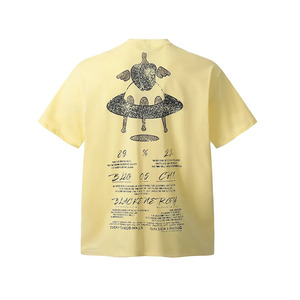 Custom Fashion Double <b>Yarn</b> Print Pattern Loose Street Wear Short Sleeve Men T Shirt Technique Plain Loose Breathable <b>tshirts</b> - Product Image 3