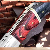 Couteau de chasse tactique en acier Damas, couteau de survie extérieur de qualité industrielle 58HRC, lame pleine longueur, pointe tombante, verrouillage par pression, OEM 3