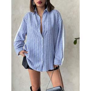 Camisa de Lino a Rayas para Mujer, Blusa Elegante y Cómoda - Product Image 3