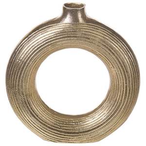 Jarrón de aluminio dorado cepillado elegante diseño costero contemporáneo hecho a mano con decoración de eventos o estilo del hogar - Product Image 2