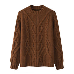 Fabricante de prendas de punto hechas en Pakistán, Jersey de punto de algodón 100%, suéter informal de cuello redondo, suéter de punto para mujer, Top para mujer - Product Image 1