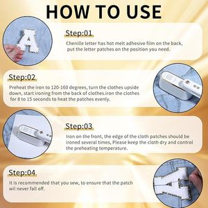 Parches de letras de chenilla con purpurina, parches de alfabeto Varsity para ropa, sombreros, disfraces y UNIFORMES DE EQUIPO artesanal DIY - Product Image 2