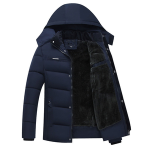 Chaqueta de tela gruesa para hombre con capucha acolchada para mayor calidez y máxima comodidad Ropa de abrigo elegante y duradera para clima frío - Product Image 1