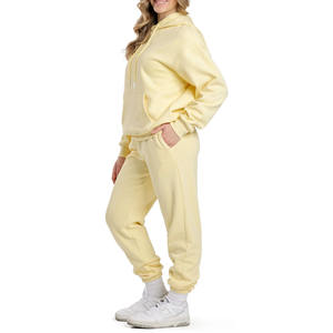 Chándales de mujer con logotipos personalizados Conjunto de dos piezas Entrenamiento Fitness Gym Jogger 100% Chándales de algodón para mujer - Product Image 3