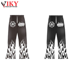 Survêtement sérigraphié délavé à l'acide Survêtement délavé au soleil pour hommes Ensembles pantalons de survêtement et sweat à capuche empilés personnalisés BY VIKY INDUSTRIES - Product Image 6
