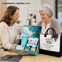 Set de Regalo de Jubilación para Mujer con Logotipo Personalizado: Vaso Térmico, Bolsa de Mano, Vela, Calcetines y Llavero para Compañera de Trabajo, Maestra, Enfermera, Jefa, Despedida