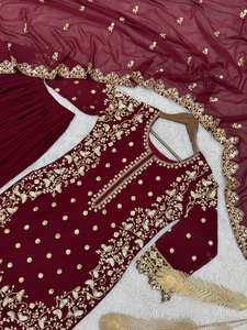 <b>Presenting</b> New Premium Quality Heavy Faux Georgette Salwar Kameez Set Embroidery Sequence Worked Fully Stitched Ready Wear - Product Image 5