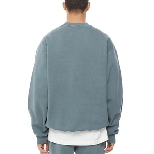 Sudadera de felpa con cuello redondo y estampado gráfico para hombre, estilo casual universitario, lavado ácido, tejido de punto, efecto lavado a la arena, patrón sólido, estampado personalizado, otoño 2026 - Product Image 5