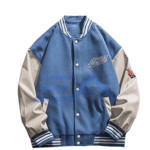 Chaqueta Letterman de Invierno para Hombre, Diseño Moderno de Alta Calidad, Transpirable, Ecológica, Cuello Alto, Logotipo Frontal, Algodón y Lana - Product Image 1