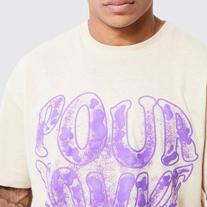 OEM Camiseta 100% algodón de gran tamaño sublimación camiseta de peso pesado personalizado espuma 3D pantalla Logo hombres Puff impresión camiseta - Product Image 2