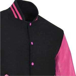 Venta al por mayor de los hombres de la letra de impresión de parche manga de béisbol de cuero real mangas Varsity chaqueta para hombre - Product Image 6